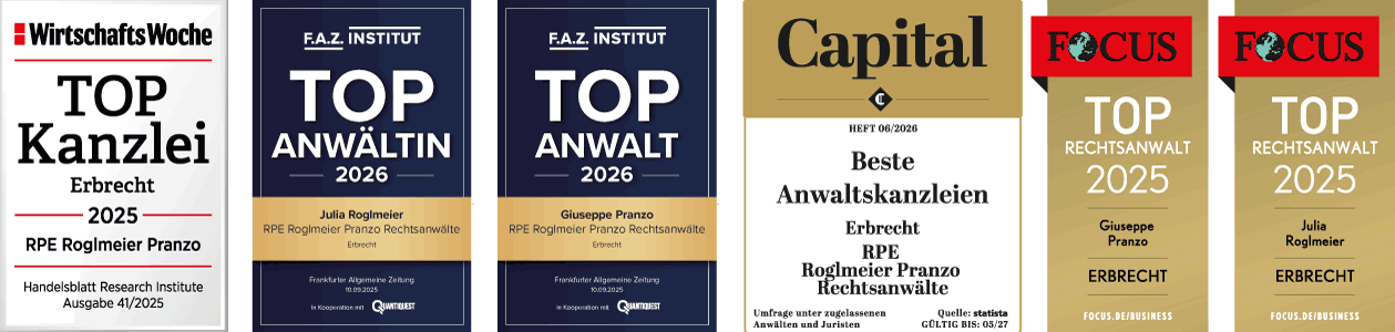 Die Auszeichnungen der Kanzlei RPE