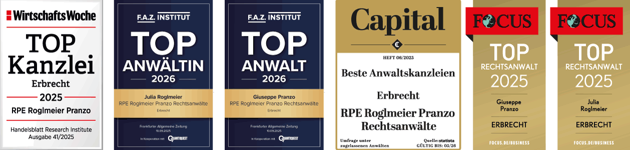 Auszeichnungen der Erbrecht Kanzlei München
